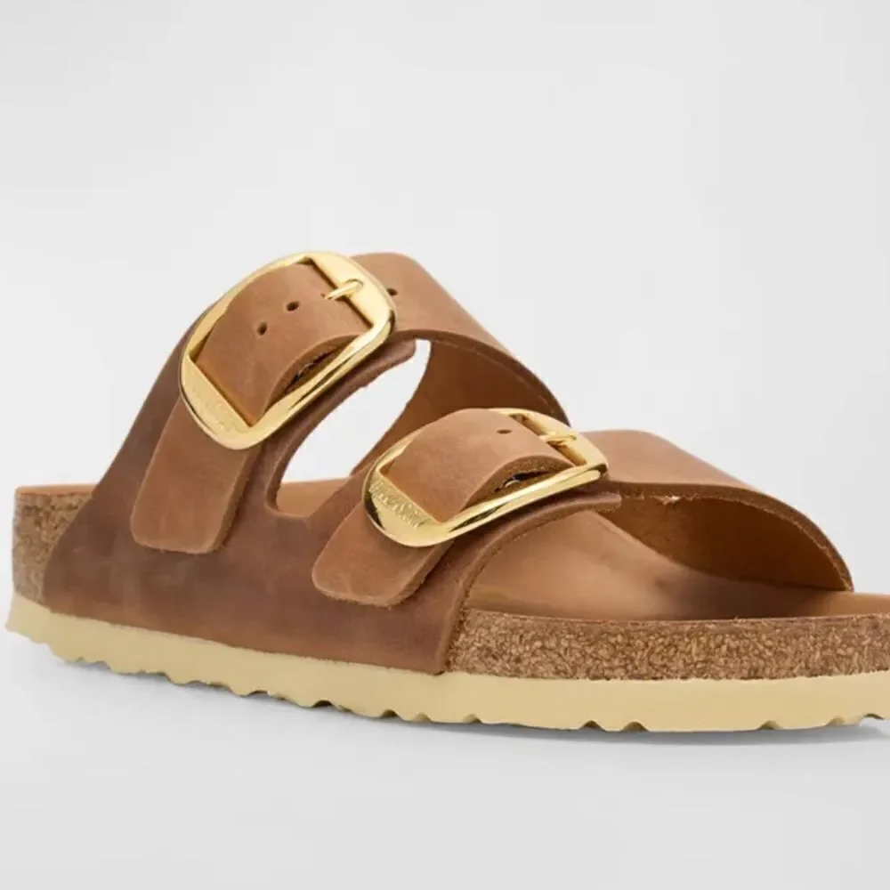 NWT BIRKENSTOCK Arizona Leather Dual-Buckle Slide Sandals EU 42 L 11 M 9 $175